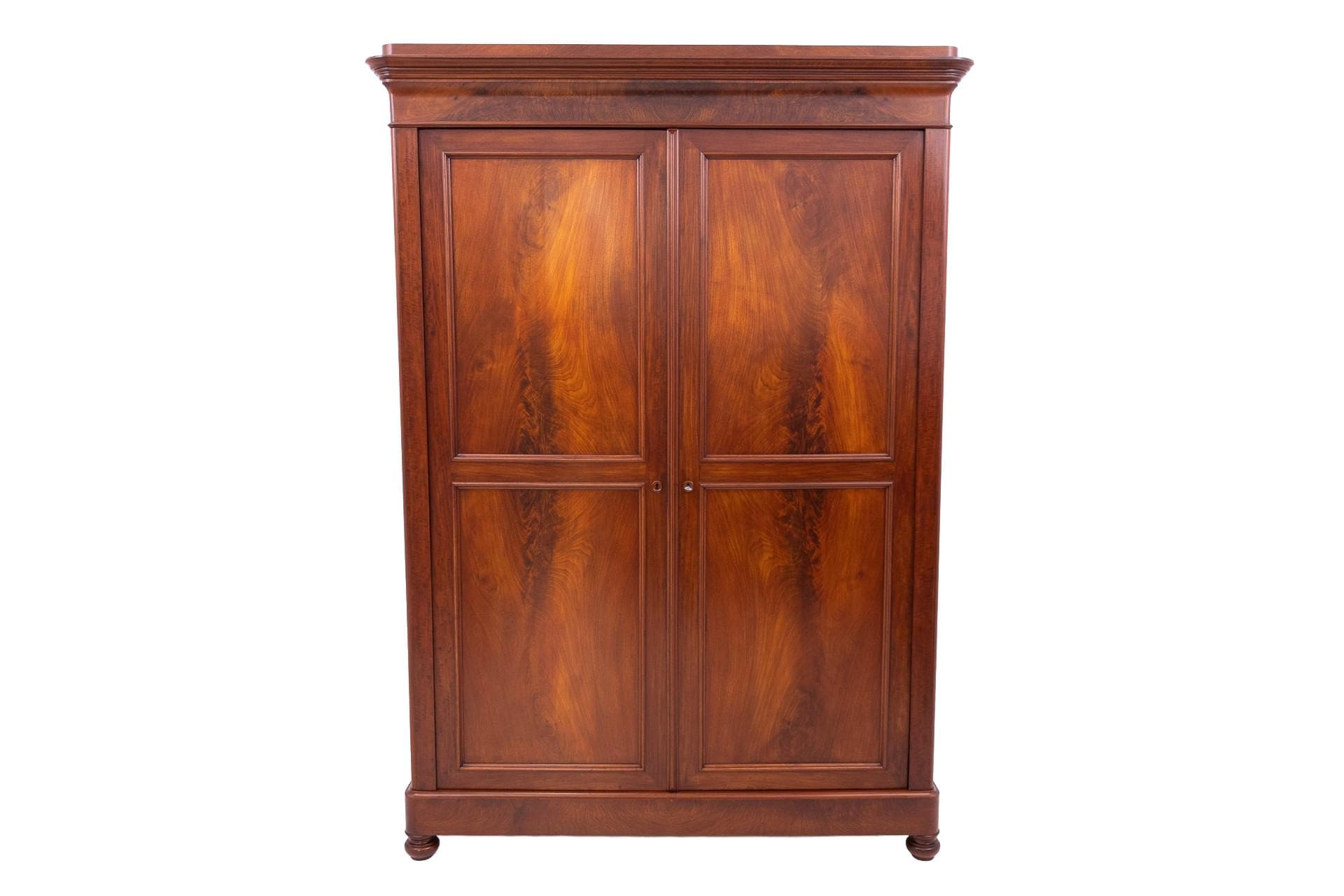 Wardrobe Biedermeier, mahogany dark brown, Poland, 19th c.