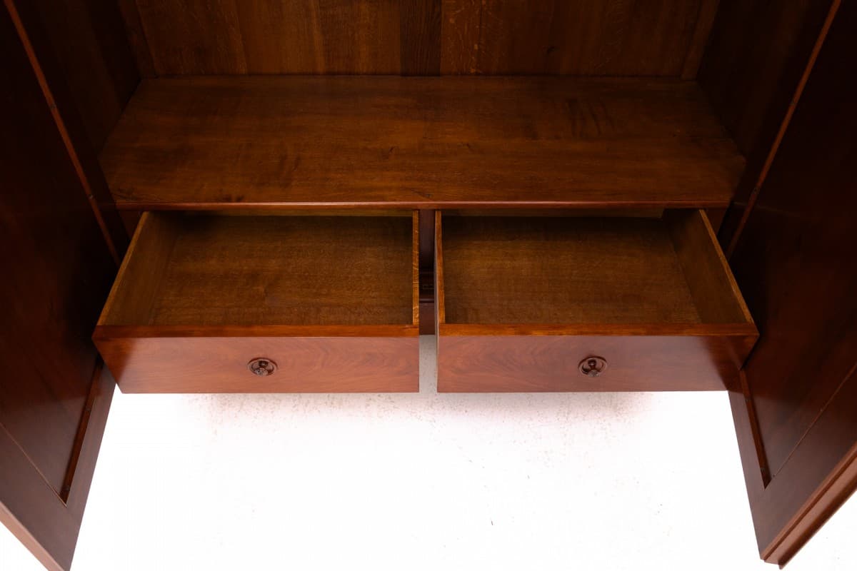 Wardrobe Biedermeier, mahogany dark brown, Poland, 19th c. - 76634