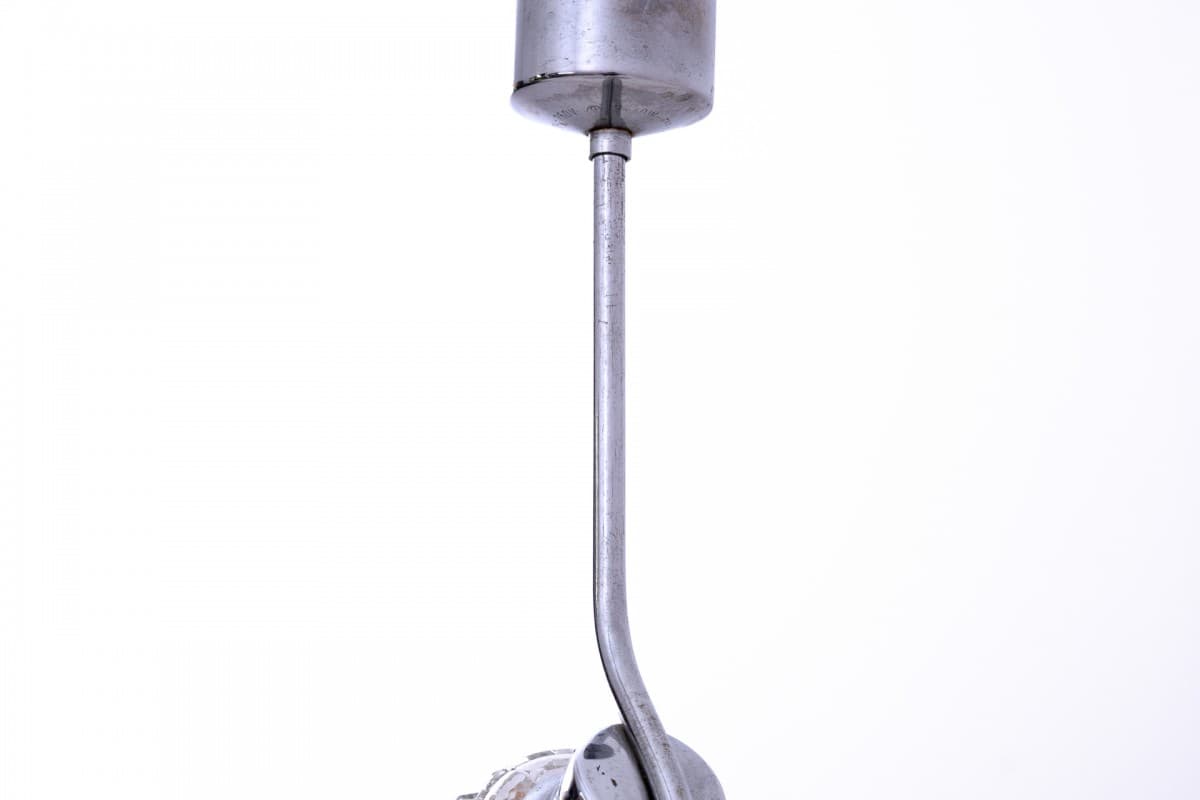 Lampa sufitowa, chromowana stal srebrna, Polska, lata 70. - 76734