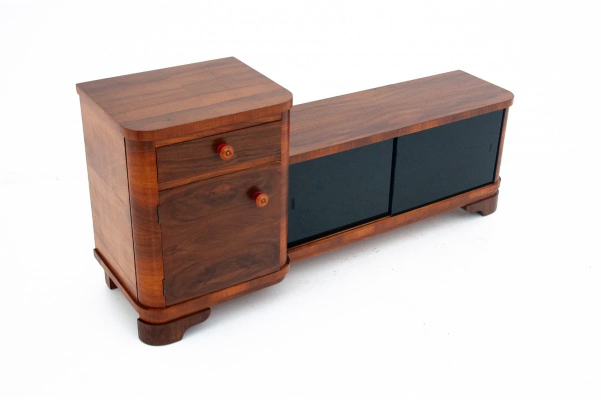 Komoda Art Deco, orzech brązowy, Polska, lata 50. - 76751