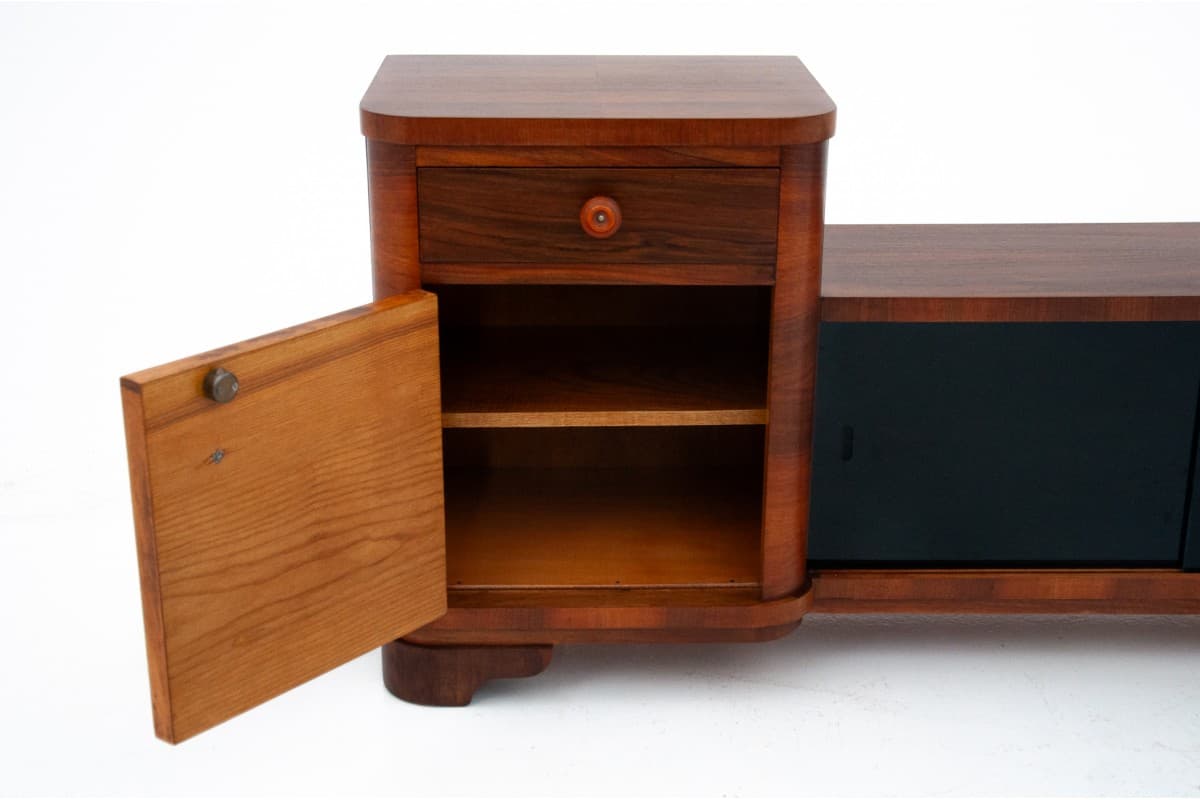 Komoda Art Deco, orzech brązowy, Polska, lata 50. - 76753