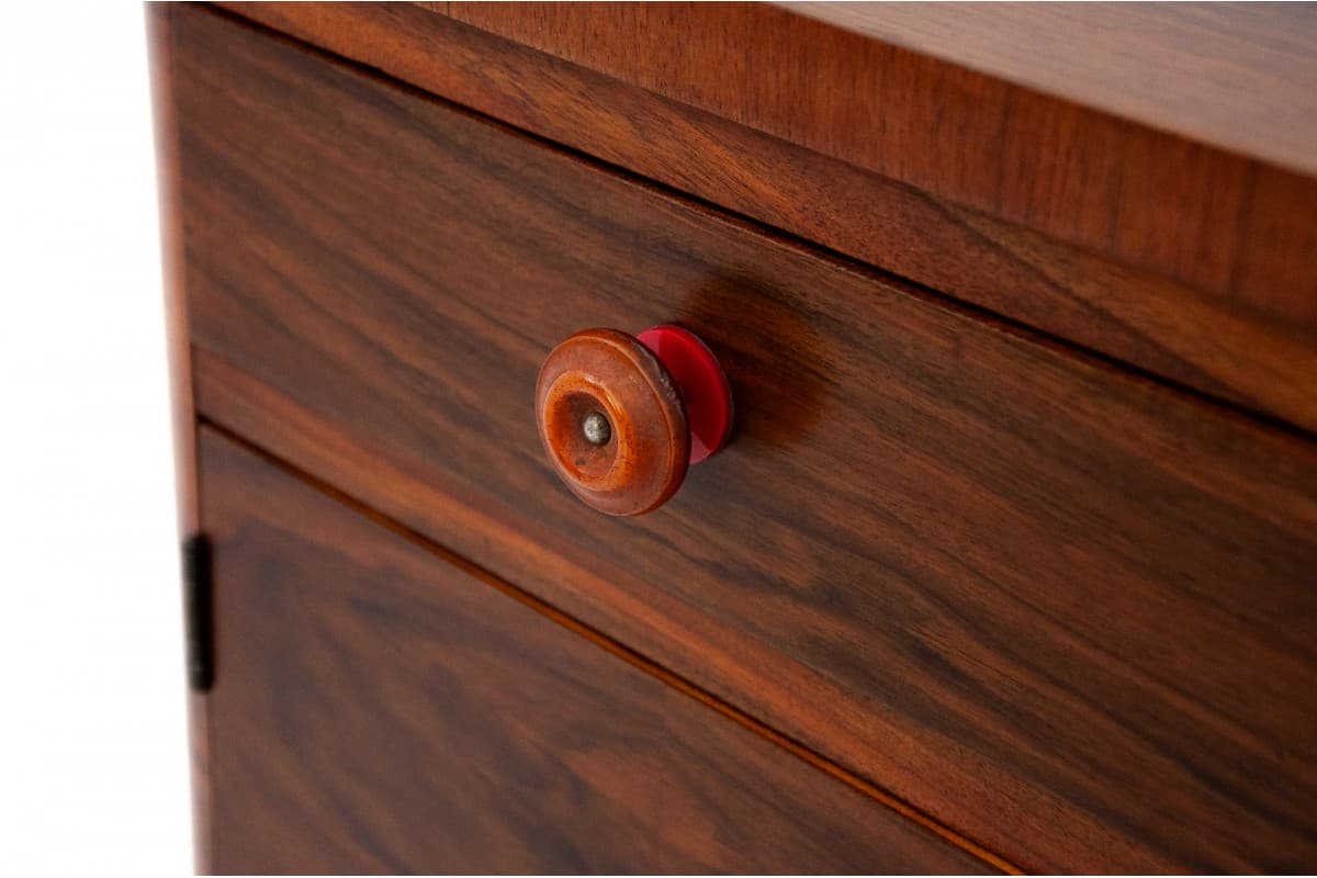 Komoda Art Deco, orzech brązowy, Polska, lata 50. - 76758