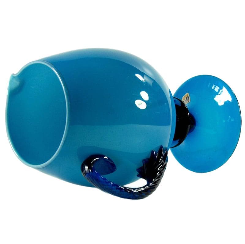 Sea Blue Glass Vase, Empoli, Italy, 1960s - 4297