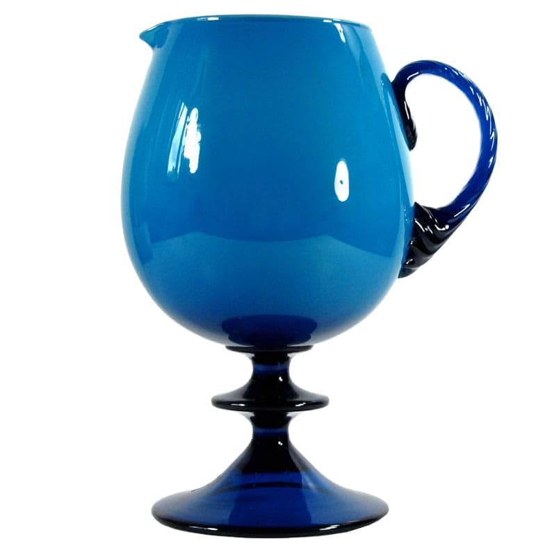 Sea Blue Glass Vase, Empoli, Italy, 1960s
