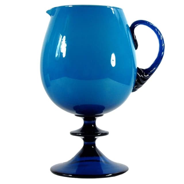 Sea Blue Glass Vase, Empoli, Italy, 1960s - DIMENSION