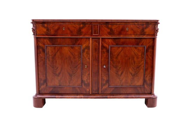 Komoda, mahoń brązowy ciemny, Europa Północna, koniec XIX wieku - WYMIARY