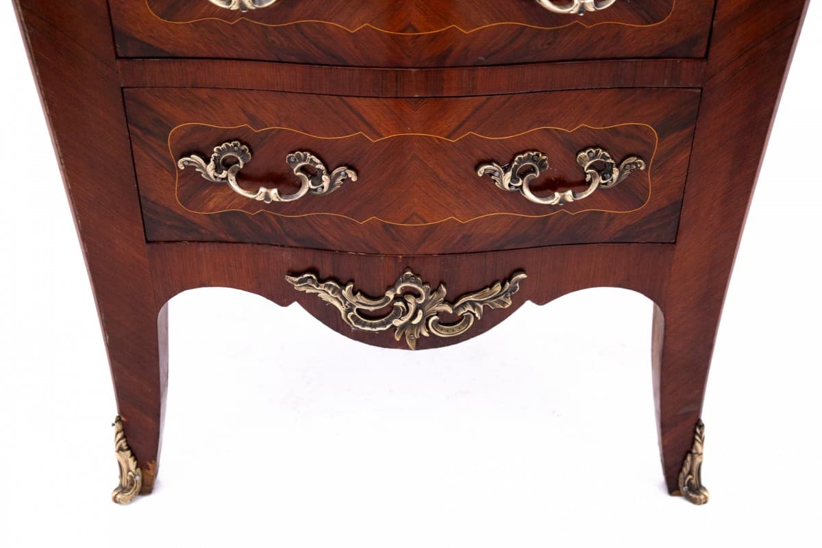 Komoda szyfoniera, brązowy ciemny, marmur różowy, Francja, początek XX w. - 76839