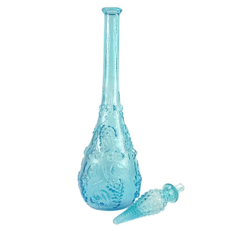 Błękitna karafka ze szkła prasowanego, Empoli, Włochy, lata 60. - 4287