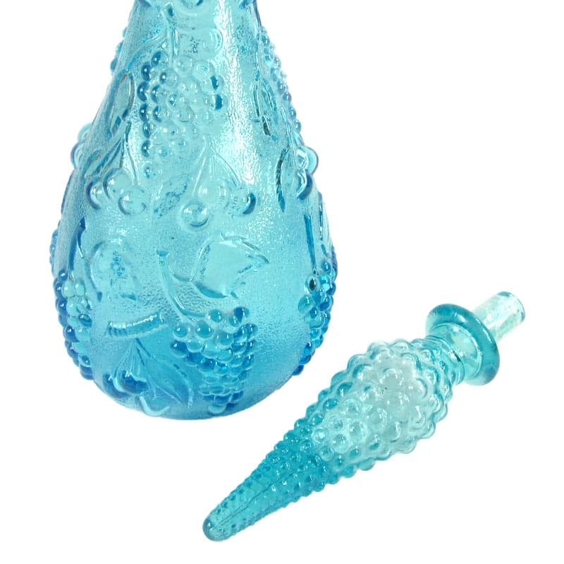 Błękitna karafka ze szkła prasowanego, Empoli, Włochy, lata 60. - 4289