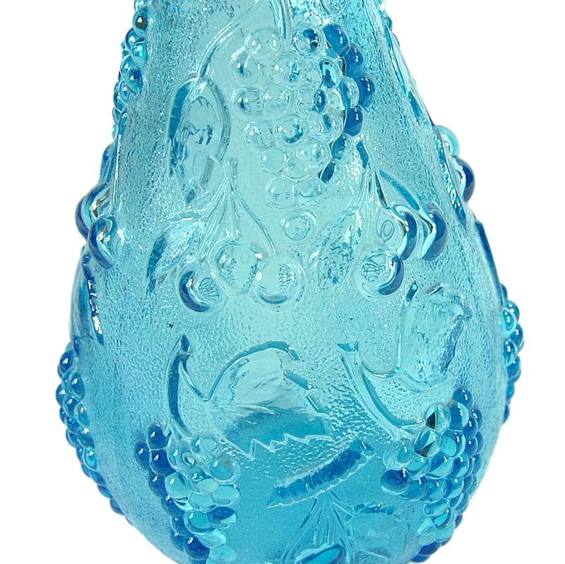 Błękitna karafka ze szkła prasowanego, Empoli, Włochy, lata 60. - 4290