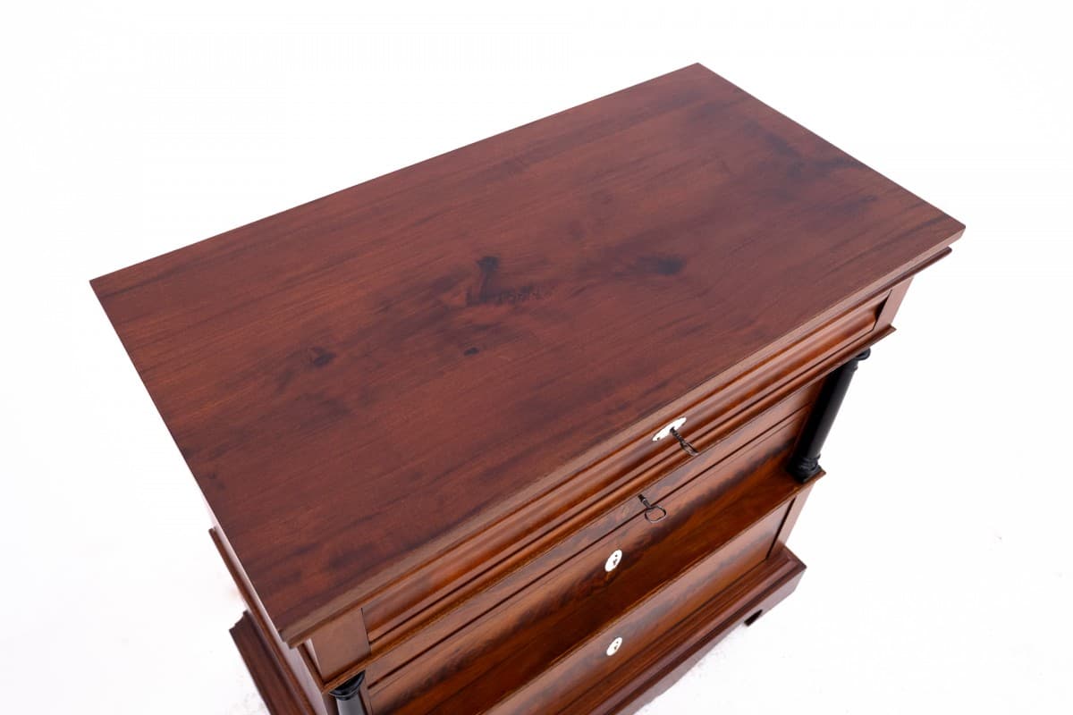 Komoda biedermeier, mahoń ciemnobrązowy, Szwecja, XIX wiek - 76981