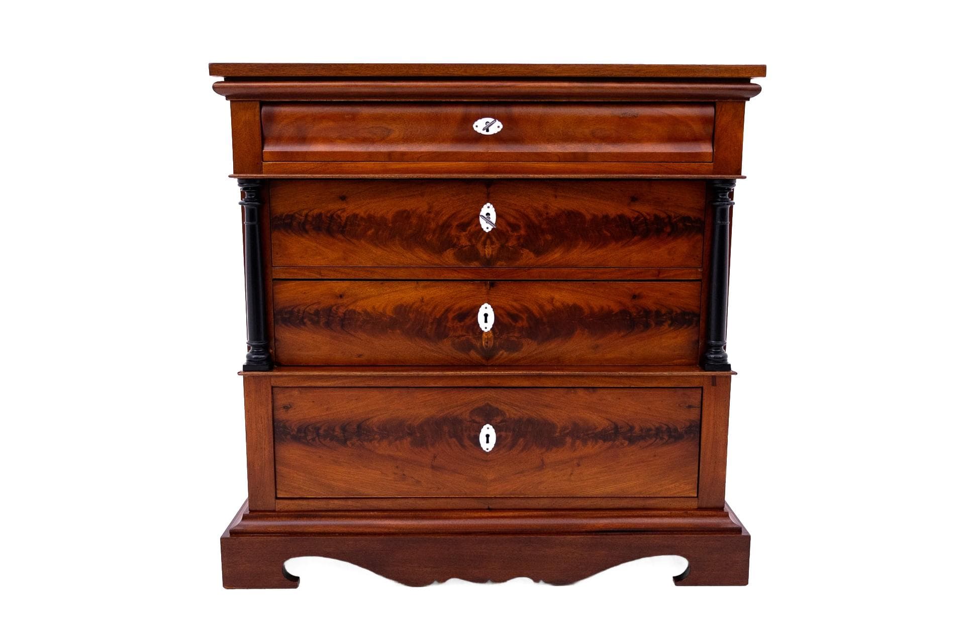 Komoda biedermeier, mahoń ciemnobrązowy, Szwecja, XIX wiek