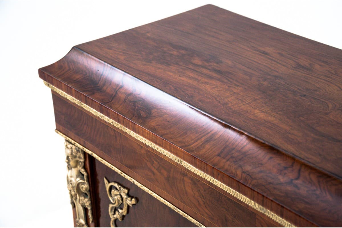 Komoda witryna, styl Ludwika Filipa, drewno brązowy, Francja, lata 80. XIX w. - 77046