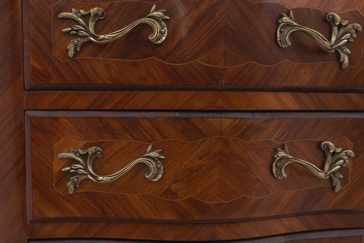 Szyfoniera Louis XV, orzech brązowy ciemny, marmur jasny, Francja, początek XX w. - 77055