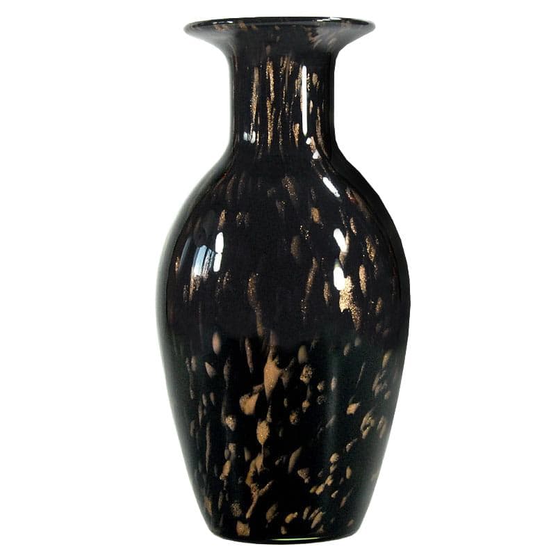Czarny wazon ze szkła awenturynowego, proj. V. Nason, Włochy, lata 60.