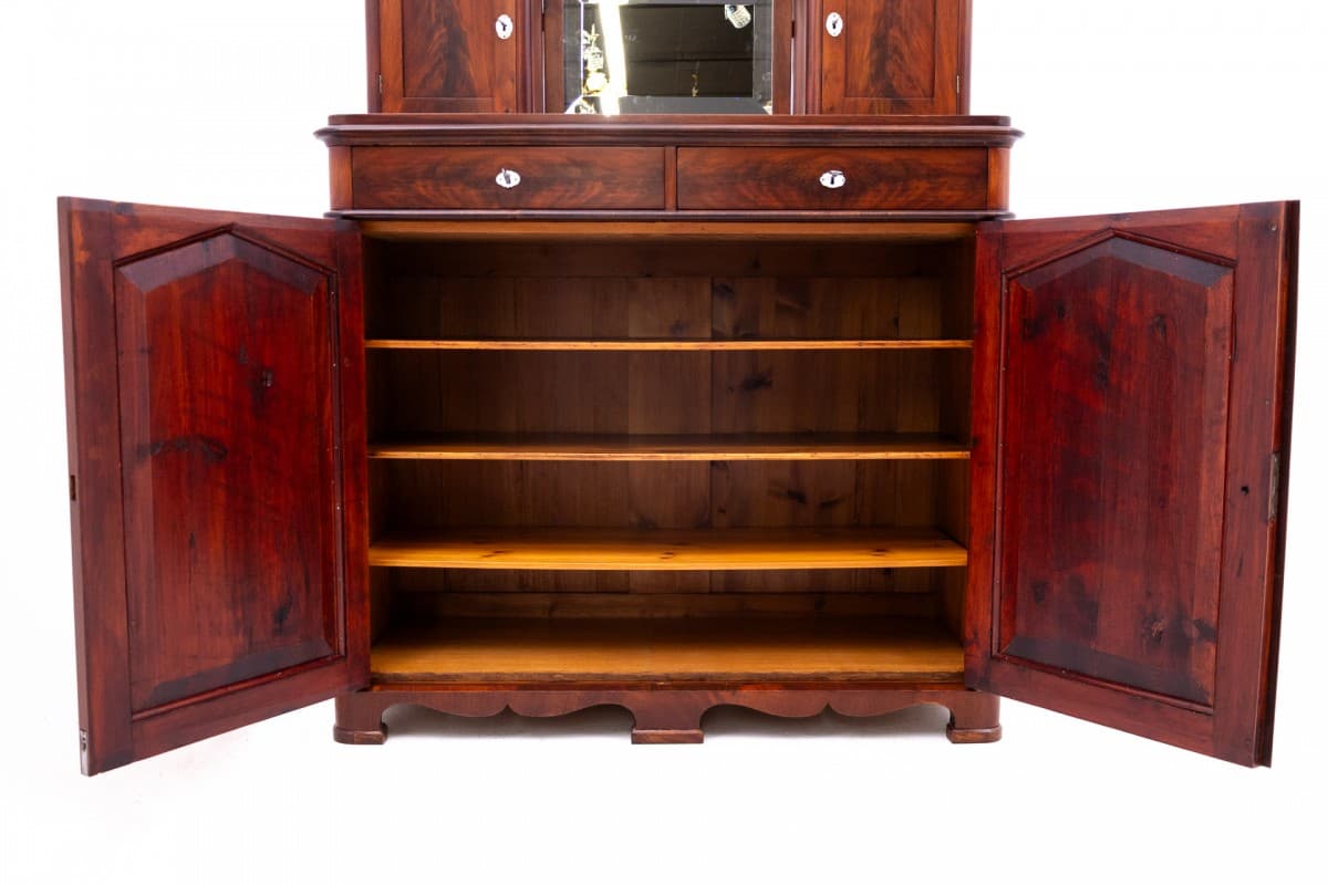 Sideboard, Biedermeier, dark brown mahogany, Northern Europe, 19th c. - 77586