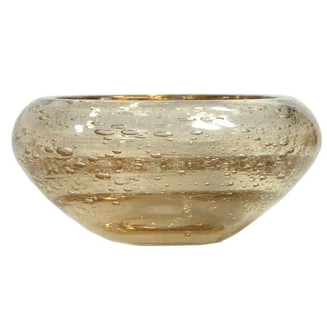 Beige Soda Glass Bowl, La Verrerie de Biot, France, 1970s - DIMENSION