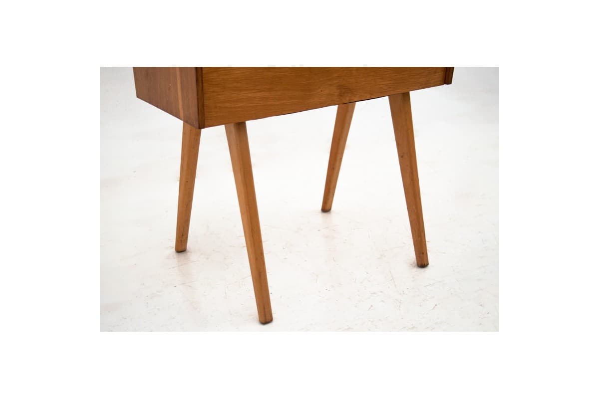 Stolik pomocniczy, niciak, drewno jasnobrązowe, Polska, lata 70. - 77654