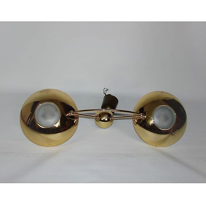 Mosiężna, modernistyczna lampa wisząca, lata 80. - 38576