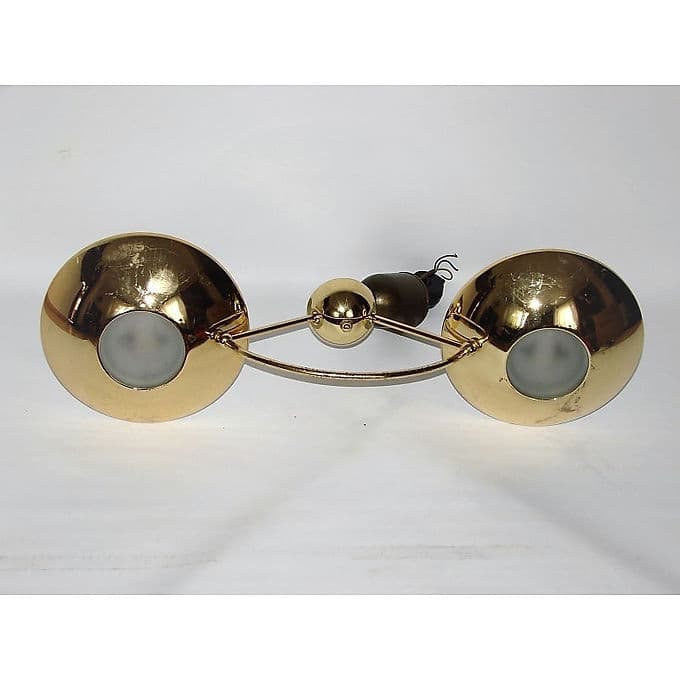 Mosiężna, modernistyczna lampa wisząca, lata 80. - 38579