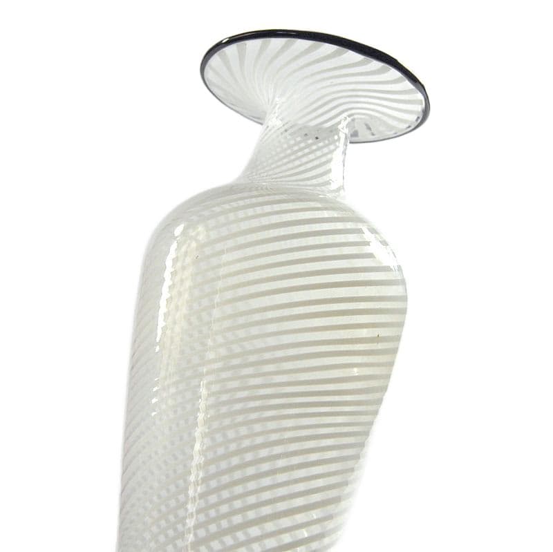 Biały wazon ze szkła filigranowego, Murano, Włochy, lata 60. - 4252