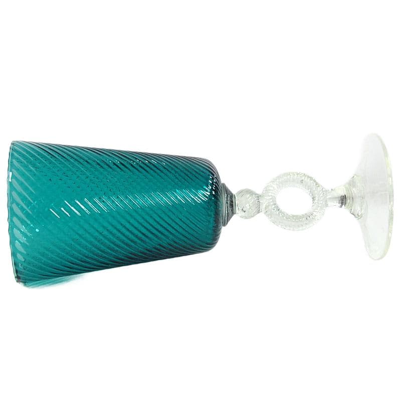 Turkusowy szklany wazon, Empoli, Włochy, lata 60. - 4248