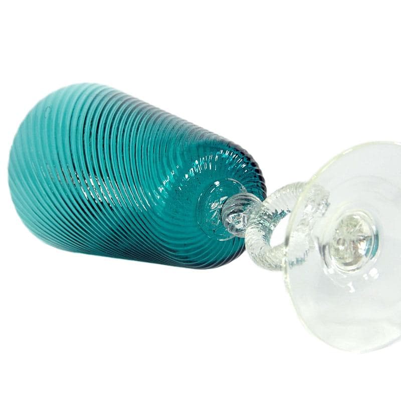 Turkusowy szklany wazon, Empoli, Włochy, lata 60. - 4247