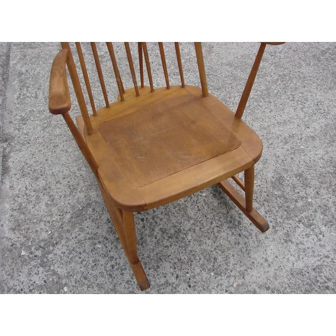 Fotel bujany, drewno jasnobrązowy, proj. L. Ercolani, Wielka Brytania, lata 50. - 38587