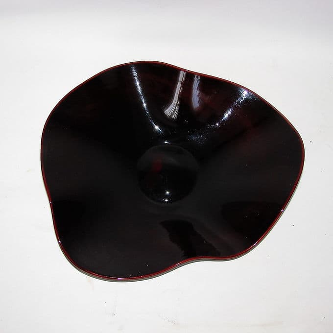 Glass centerpiece, maroon, glass, 1970s. - 38830