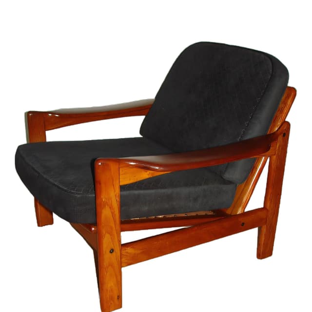 Armchair, brown teak, Denmark, 1960s. - DIMENSION