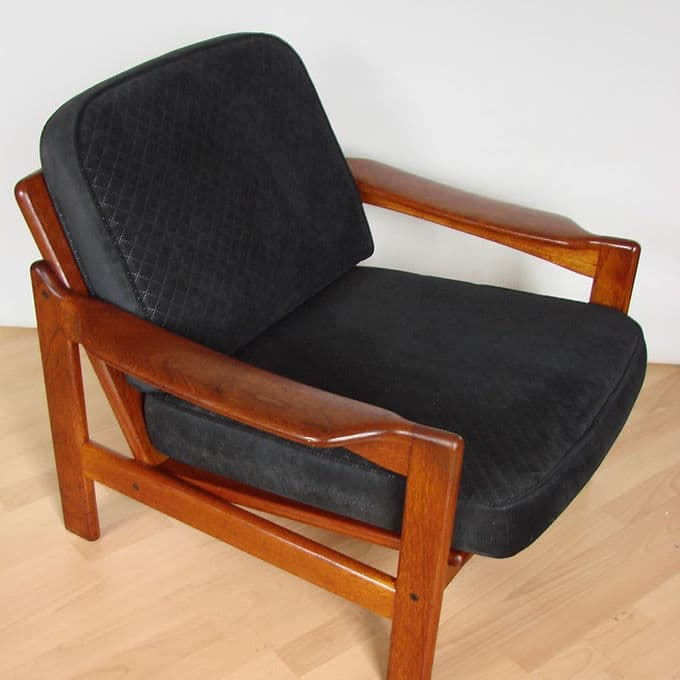 Armchair, brown teak, Denmark, 1960s. - 38769