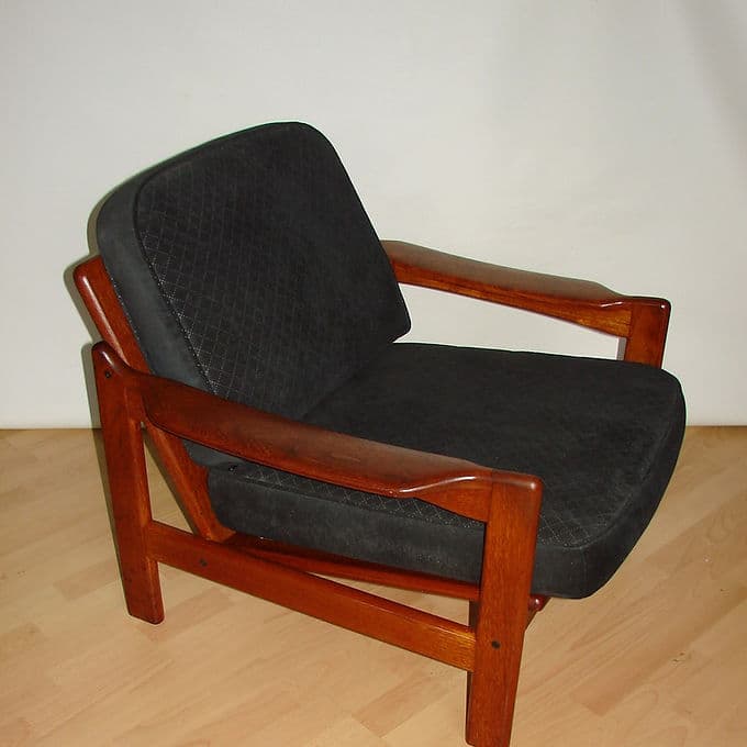 Armchair, brown teak, Denmark, 1960s. - 38770