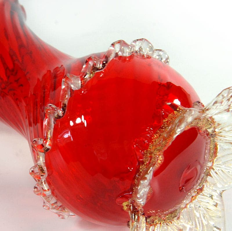 Wazon Murano, czerwony, szkło, Włochy, lata 50. - 38855