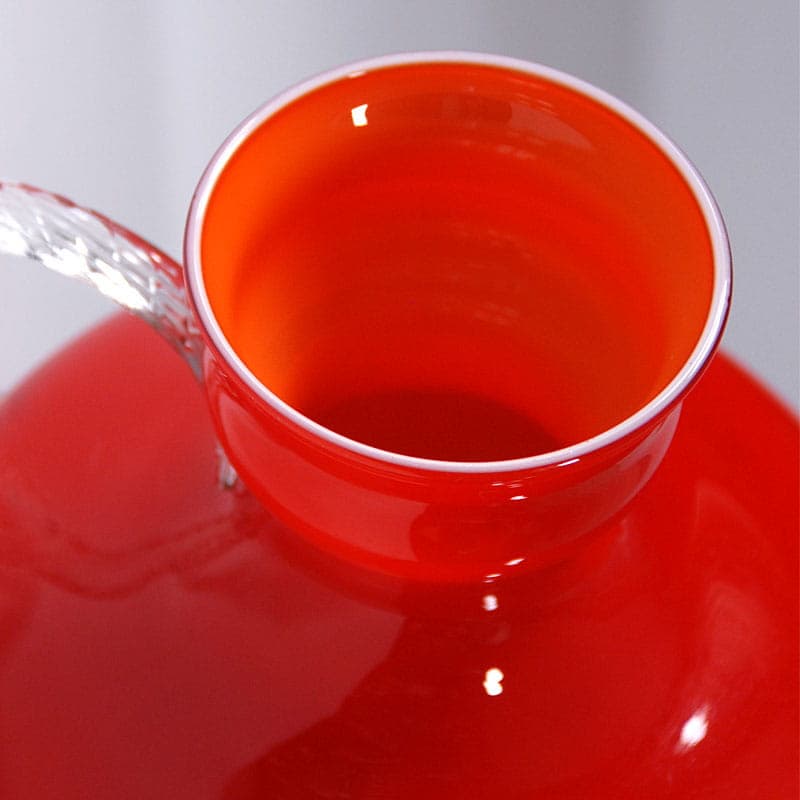 Wazon Opaline Florence, czerwony, szkło, Włochy, lata 60. - 38990