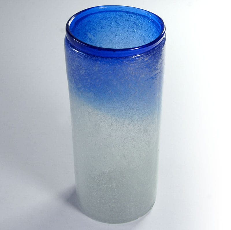 Wazon pulegoso, szkło niebieski, Włochy, lata 60. - 38957