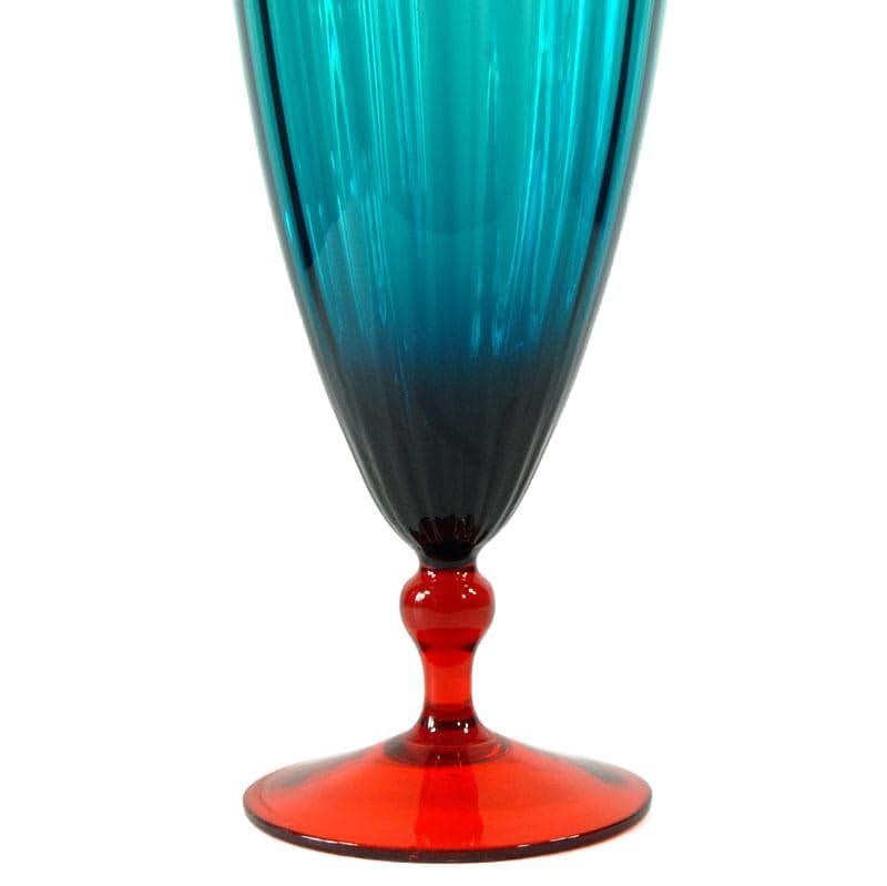 Niebiesko-pomarańczowy ogromny wazon szklany, Empoli, Włochy, lata 70. - 4218