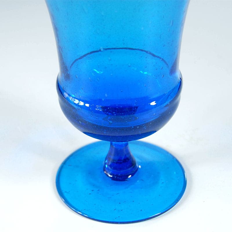 Wazon pulegoso, turkusowy, szkło, Włochy, lata 60. - 38911