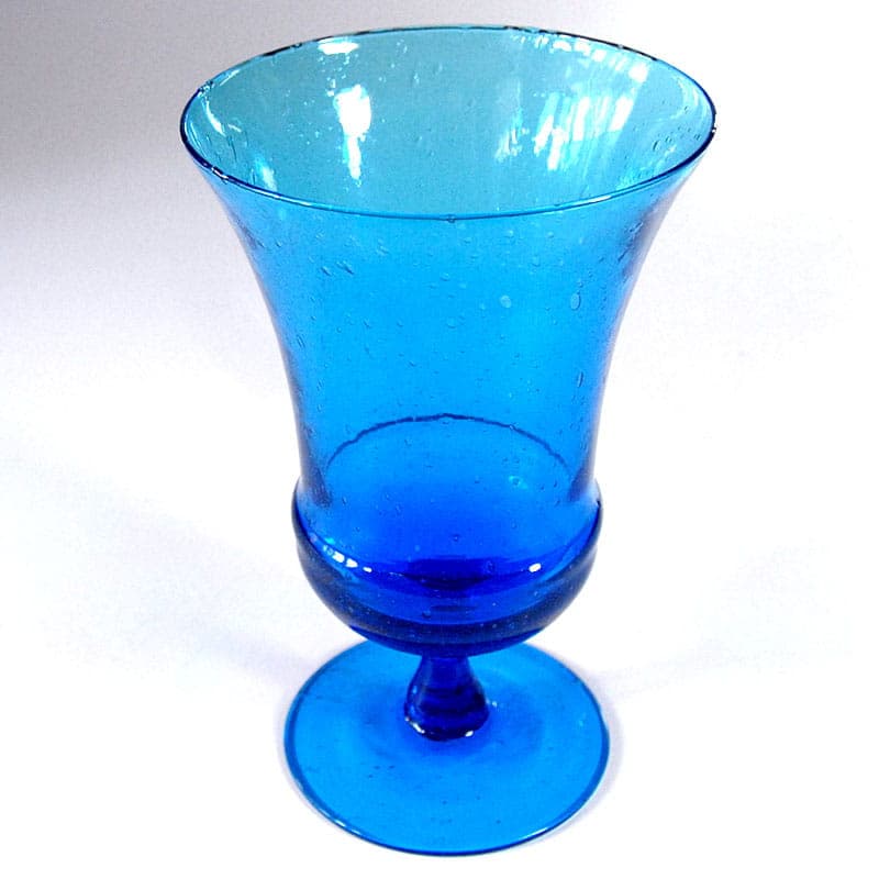Wazon pulegoso, turkusowy, szkło, Włochy, lata 60. - 38912