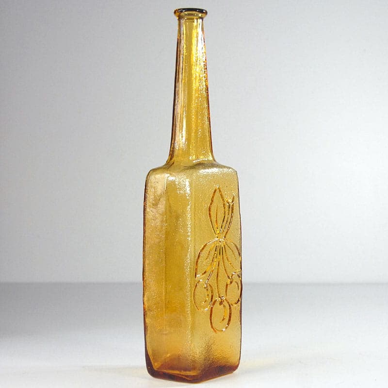 Butelka dekoracyjna, szkło żółte, Empoli, Włochy, lata 60. - 39131