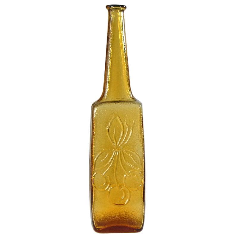 Butelka dekoracyjna, szkło żółte, Empoli, Włochy, lata 60.