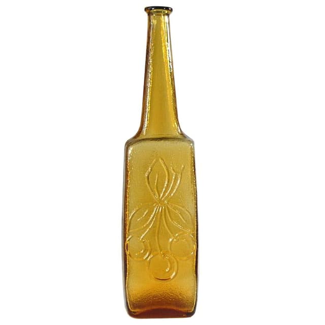 Butelka dekoracyjna, szkło żółte, Empoli, Włochy, lata 60. - WYMIARY
