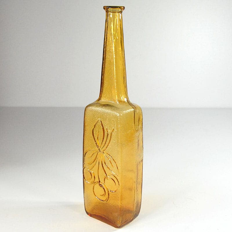Butelka dekoracyjna, szkło żółte, Empoli, Włochy, lata 60. - 39135
