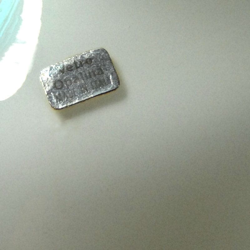 Karafka, szkło mlecznobiały turkusowy, Empoli, Włochy, lata 60. - 39129