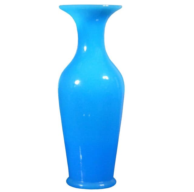 Wazon, niebieski, szkło, Francja, lata 50. - WYMIARY