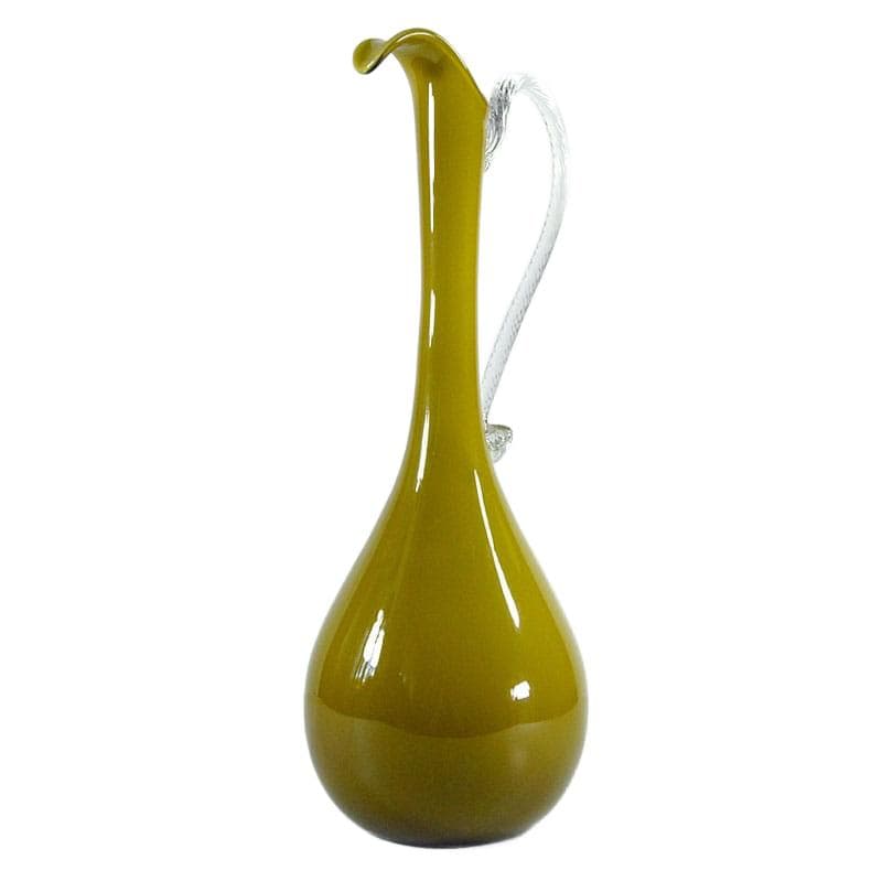 Olive Glass Carafe, Italy, 1960s - 4205