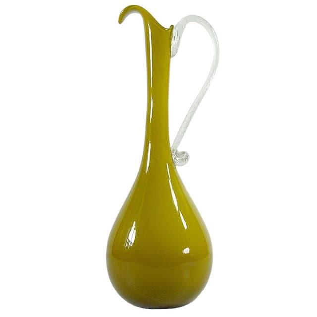 Olive Glass Carafe, Italy, 1960s - DIMENSION
