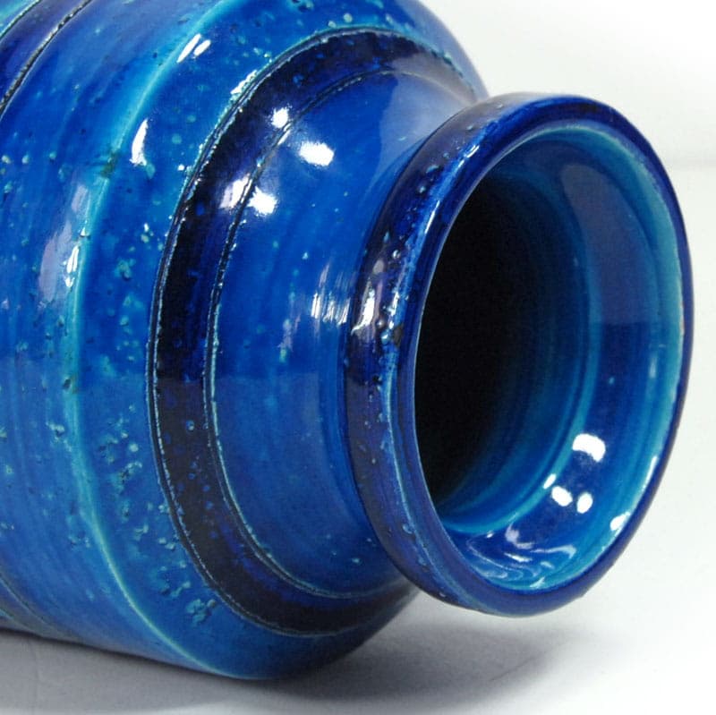 Wazon Rimini Blue, ceramika niebieska, proj. A. Londi, Bitossi, Włochy, lata 70. - 39272