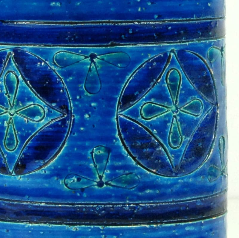 Wazon Rimini Blue, ceramika niebieska, proj. A. Londi, Bitossi, Włochy, lata 70. - 39274