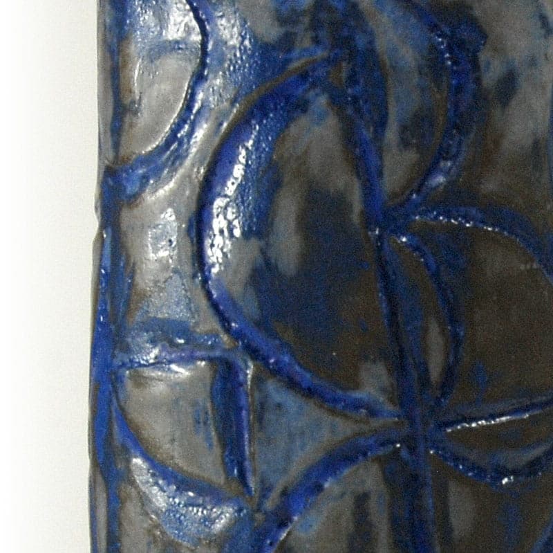 Sculptural vase, grey cobalt blue gold ceramics, by J. Wysocka, Poland, 21st c. - 39215