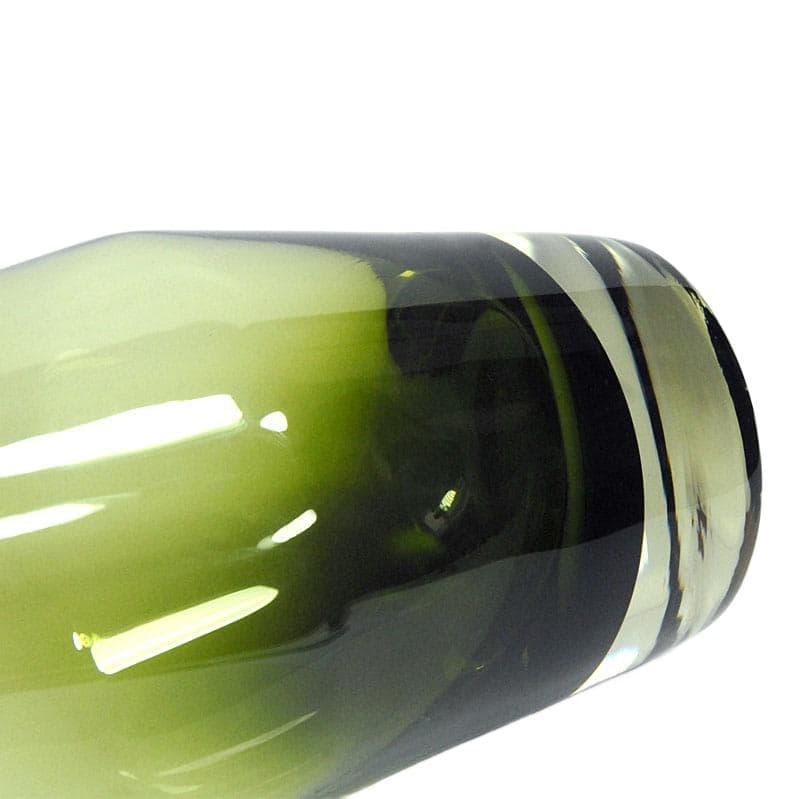 Zielony wazon ze szkła kryształowego, proj. T. Aladin dla Riihimäki Lasi, Finlandia, lata 60. - 4323